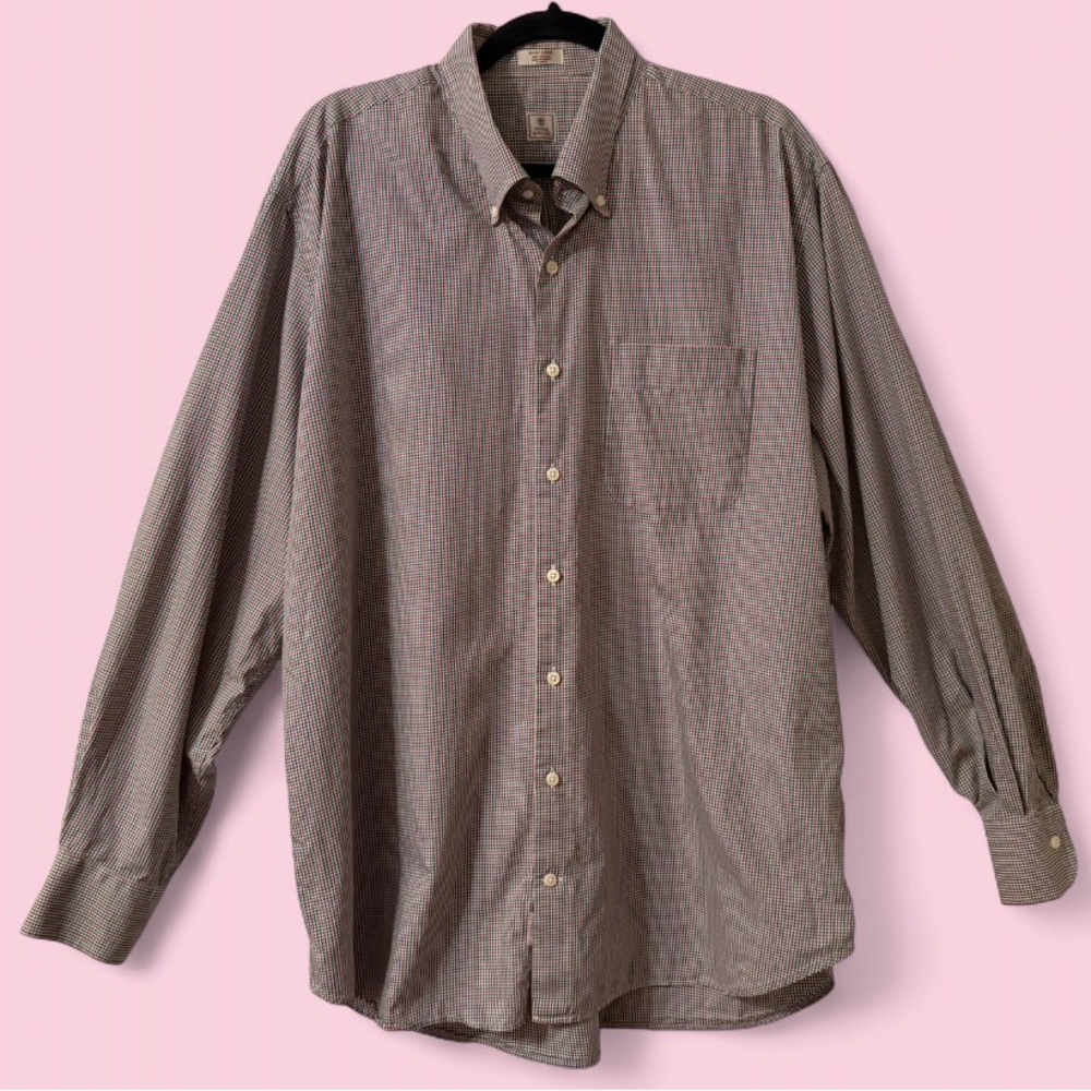 Peter Millar Multicolor Micro Check Button Down S… - image 1